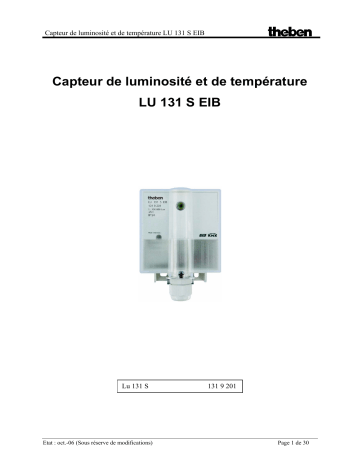 THEBEN LUNA 131 S KNX Manuel utilisateur | Fixfr