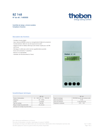 THEBEN BZ 148 Fiche technique | Fixfr