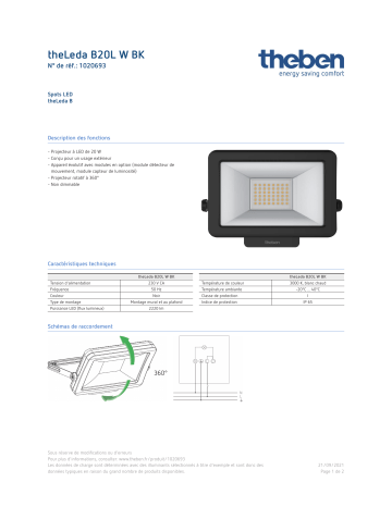 THEBEN theLeda B20L W BK Fiche technique | Fixfr