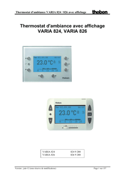 THEBEN VARIA 826 BK KNX Manuel utilisateur