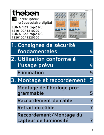 LUNA 121 top2 RC EL | LUNA 122 top2 RC AL | LUNA 122 top2 RC EL | THEBEN LUNA 121 top2 RC AL Mode d'emploi | Fixfr