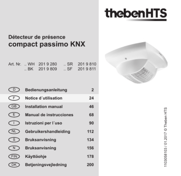 compact passimo KNX WH | compact passimo KNX SR | THEBEN compact passimo KNX BK Mode d'emploi | Fixfr