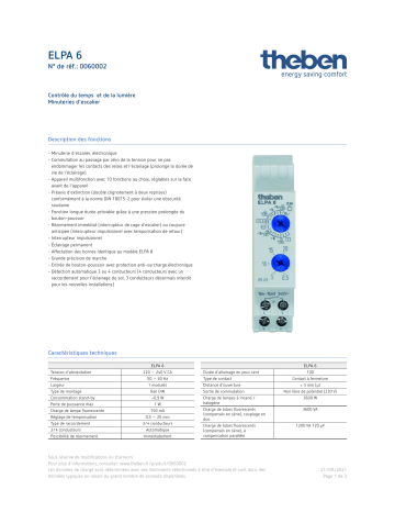THEBEN ELPA 6 Fiche technique | Fixfr