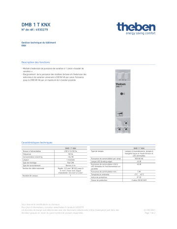 THEBEN DMB 1 T KNX Fiche technique | Fixfr