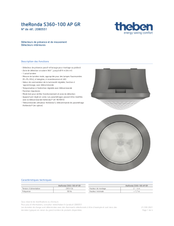 THEBEN theRonda S360-100 AP GR Fiche technique | Fixfr