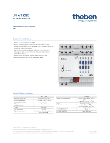 THEBEN JM 4 T KNX Fiche technique | Fixfr