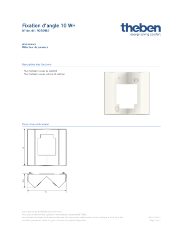 THEBEN Corner angle 10 WH Fiche technique | Fixfr