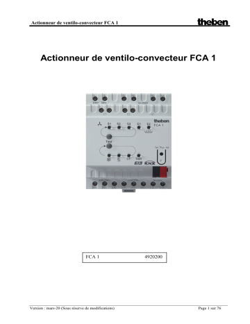 THEBEN FCA 1 KNX Manuel utilisateur | Fixfr