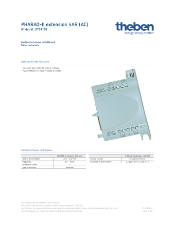 THEBEN PHARAO-II extension 4AR (AC) Fiche technique | Fixfr