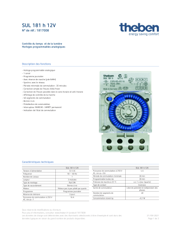 THEBEN SUL 181 h 12V Fiche technique | Fixfr