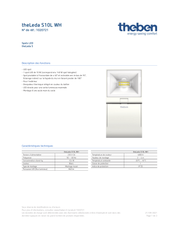 THEBEN theLeda S10L WH Fiche technique | Fixfr