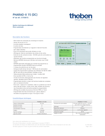 THEBEN PHARAO-II 15 (DC) Fiche technique | Fixfr