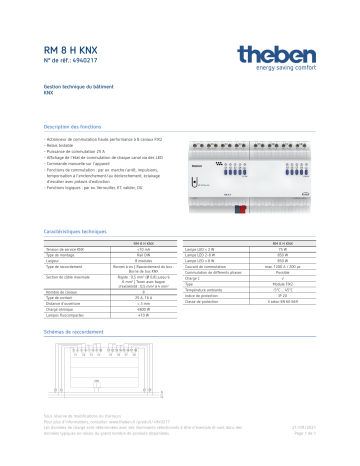 THEBEN RM 8 H KNX Fiche technique | Fixfr