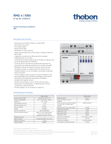 THEBEN RMG 4 I KNX Fiche technique | Fixfr