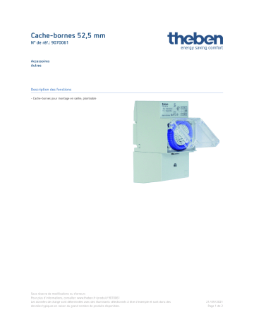 THEBEN Terminal cover 52,5 mm Fiche technique | Fixfr