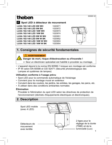 THEBEN LUXA_120-140_LED Mode d'emploi | Fixfr