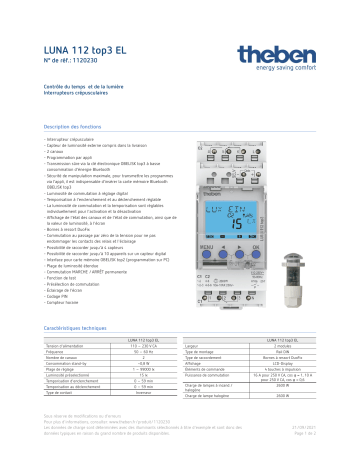 THEBEN LUNA 112 top3 EL Fiche technique | Fixfr