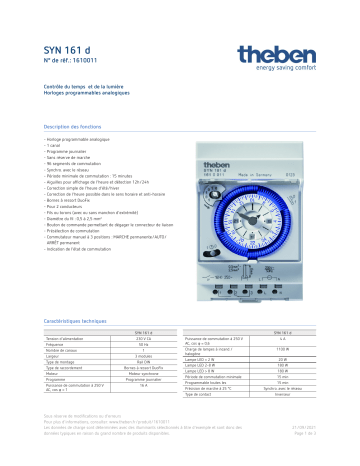 THEBEN SYN 161 d Fiche technique | Fixfr