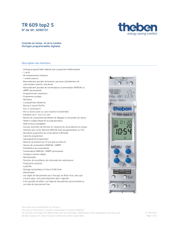 THEBEN TR 609 top2 S Fiche technique | Fixfr