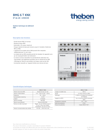 THEBEN BMG 6 T KNX Fiche technique | Fixfr