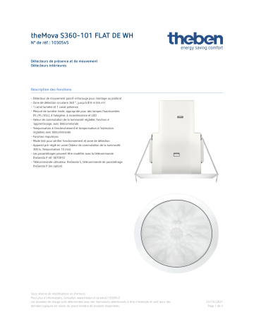 THEBEN theMova S360-101 FLAT DE WH Fiche technique | Fixfr