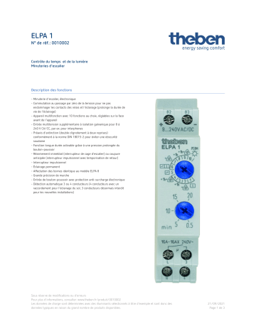 THEBEN ELPA 1 Fiche technique | Fixfr