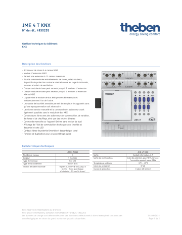 THEBEN JME 4 T KNX Fiche technique | Fixfr