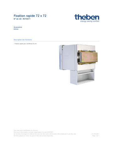 THEBEN Snap-on mounting 72 x 72 Fiche technique | Fixfr