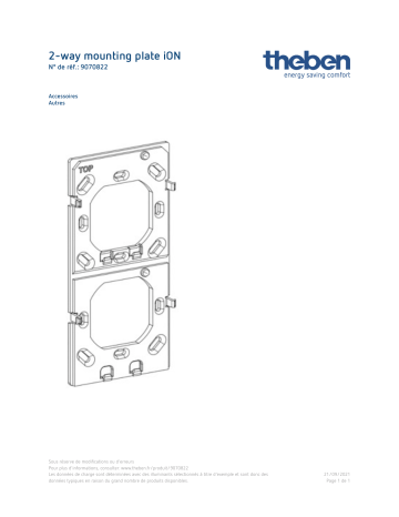 THEBEN 2-way mounting plate iON Fiche technique | Fixfr