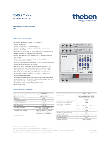 THEBEN DMG 2 T KNX Fiche technique | Fixfr