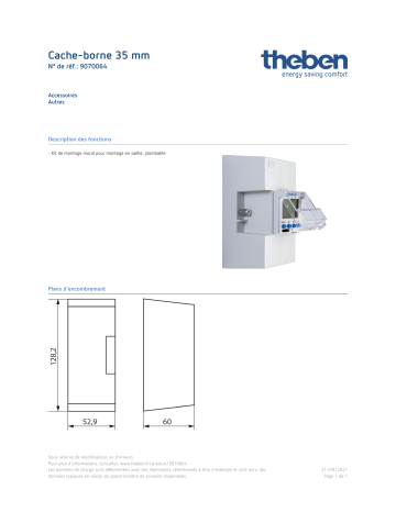 THEBEN Wall mounting kit 35 mm Fiche technique | Fixfr