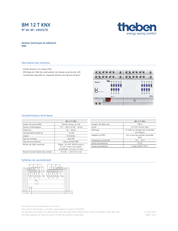 THEBEN BM 12 T KNX Fiche technique | Fixfr