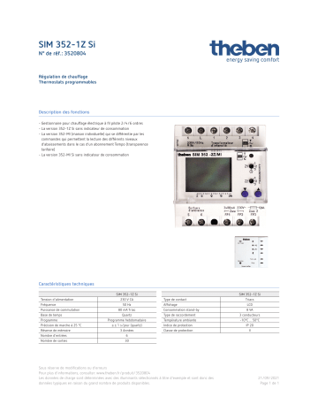 THEBEN SIM 352-1Z Si Fiche technique | Fixfr