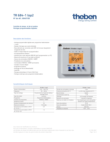 THEBEN TR 684-1 top2 Fiche technique | Fixfr