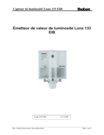 THEBEN LUNA 133 KNX Manuel utilisateur | Fixfr