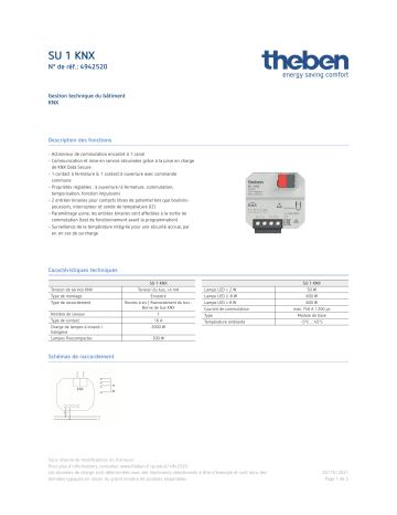 THEBEN SU 1 KNX Fiche technique | Fixfr