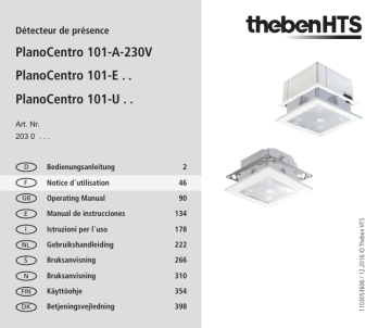 PlanoCentro 101-UWH | PlanoCentro 101-UBK | PlanoCentro 101-ESR | PlanoCentro 101-EBK | THEBEN PlanoCentro 101-USR Mode d'emploi | Fixfr