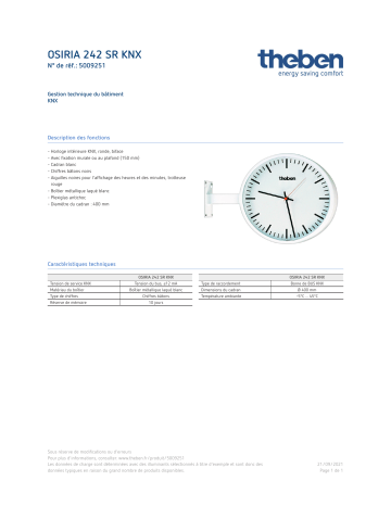 THEBEN OSIRIA 242 SR KNX Fiche technique | Fixfr