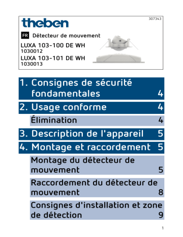 LUXA 103-100 DE WH | THEBEN LUXA 103-101 DE WH Mode d'emploi | Fixfr