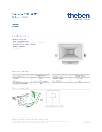 THEBEN theLeda B10L W WH Fiche technique | Fixfr