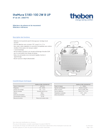 THEBEN theMura S180-100 2W B UP Fiche technique | Fixfr