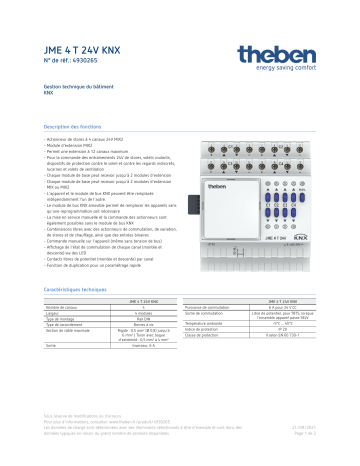 THEBEN JME 4 T 24V KNX Fiche technique | Fixfr