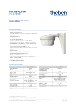 THEBEN theLuxa P220 WH Fiche technique