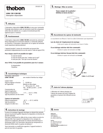 THEBEN LUNA-130-KNX_1309200 Mode d'emploi | Fixfr