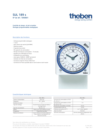 THEBEN SUL 189 s Fiche technique | Fixfr