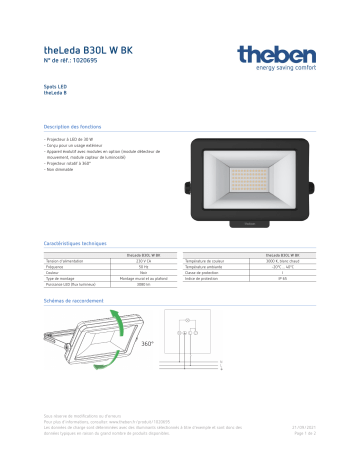 THEBEN theLeda B30L W BK Fiche technique | Fixfr