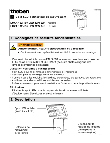 THEBEN LUXA_120-180_LED Mode d'emploi | Fixfr