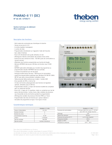 THEBEN PHARAO-II 11 (DC) Fiche technique | Fixfr