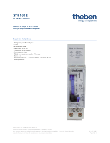 THEBEN SYN 160 E Fiche technique | Fixfr