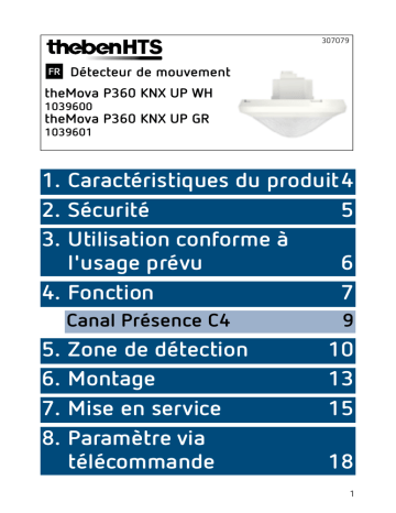 theMova P360 KNX UP GR | THEBEN theMova P360 KNX UP WH Mode d'emploi | Fixfr